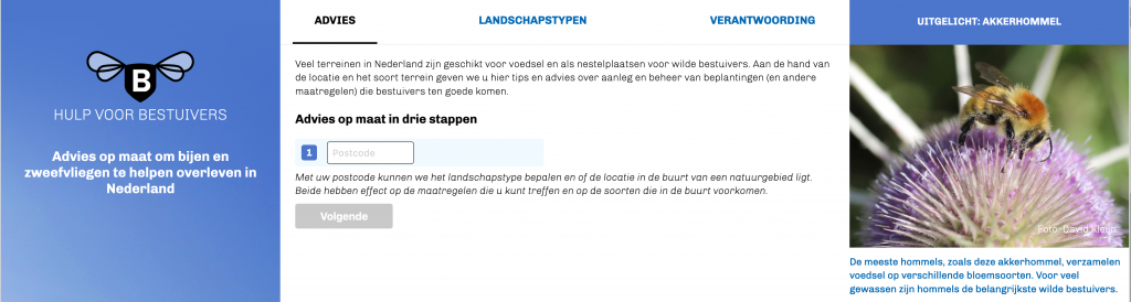 Screenshot hulpvoorbestuivers.nl, advies op maat in 3 stappen