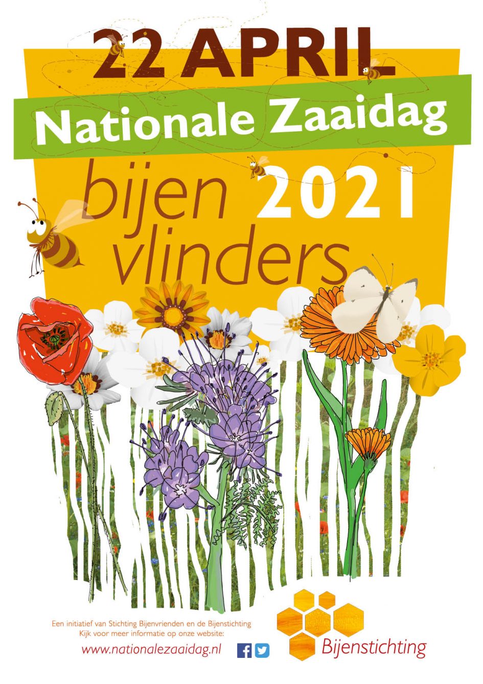 Actieposter Bijenstichting nationale bijentelling 2021